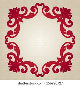 Vector ornate frame with ornament  in ethnic style. Element for design. It can be used for decorating of invitations, greeting cards, decoration for bags and clothes, at tattoo creation.