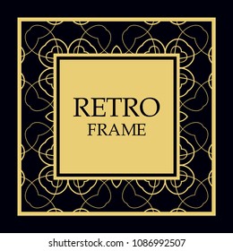 Vector ornate frame and ornaments. Template for invitations or announcements.