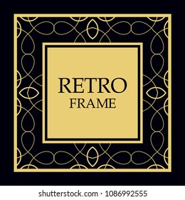 Vector ornate frame and ornaments. Template for invitations or announcements.