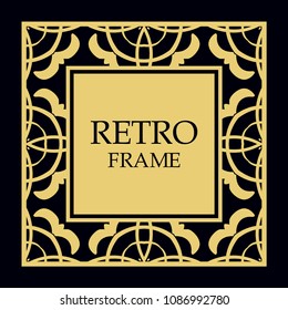 Vector ornate frame and ornaments. Template for invitations or announcements.