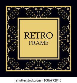Vector ornate frame and ornaments. Template for invitations or announcements.