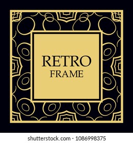 Vector ornate frame and ornaments. Template for invitations or announcements.