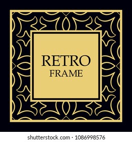 Vector ornate frame and ornaments. Template for invitations or announcements.