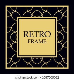 Vector ornate frame and ornaments. Template for invitations or announcements.