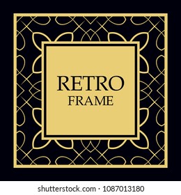 Vector ornate frame and ornaments. Template for invitations or announcements.