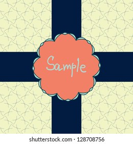 Vector ornate frame with sample text. Perfect as invitation or announcement. Background pattern is included as seamless. All pieces are separate. Easy to change colors and edit.