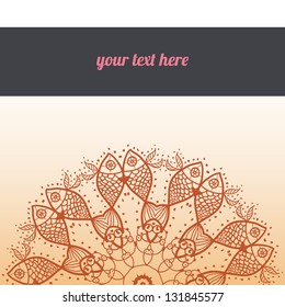 Vector ornate frame with sample text. Perfect as invitation or announcement. All pieces are separate. Easy to change colors and edit.
