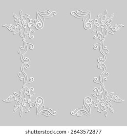 Vector ornate frame in Victorian style. Element for design. Place for your text.