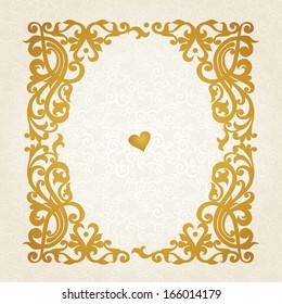 Vector ornate framework in Victorian style. Element for design. Place for your text. It can be used for decorating of wedding invitations, greeting cards, decoration for bags and clothes.