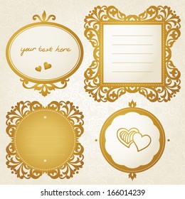 Vector ornate framework in Victorian style. Element for design. Place for your text. It can be used for decorating of wedding invitations, greeting cards, decoration for bags and clothes.