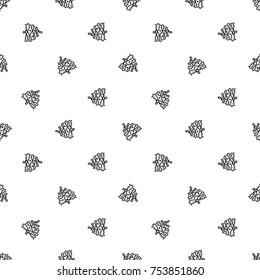 Vector ornate garland tree seamless pattern. Merry Christmas and happy new year greeting card backdrop design. Retro hand drawn flat art on white background.