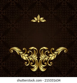 Vector ornate gold border