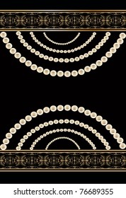 vector ornate greeting card with realistic pearl beads
