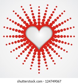 vector ornate heart on white background. Vector illustration