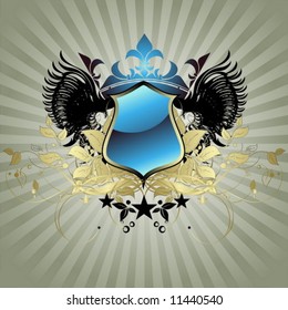 Vector ornate heraldic shield