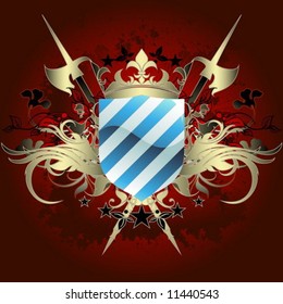 Vector ornate heraldic shield