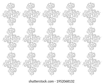 patrón de figuras de encaje ornamentado vectorial, papel de pared y fondo