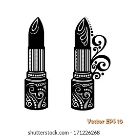 Vector Ornate Lipstick Isolated