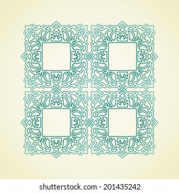 Vector ornate ornament in Eastern style. Moroccan element for design in modern colors. Colorful ornamental pattern for wedding invitations and greeting cards. Traditional floral decor.
