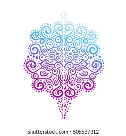 Vector ornate ornament ornament. Element for design in modern colors.