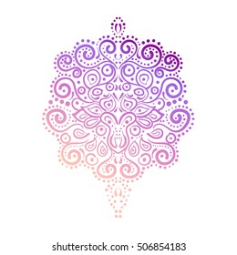 Vector ornate ornament. Element for design in modern colors.