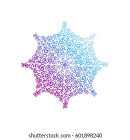 Vector ornate ornament ornament. Element for design in modern colors.