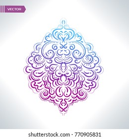 Vector ornate ornament. Element for design in modern colors.