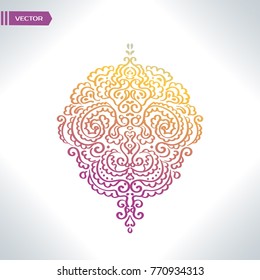 Vector ornate ornament. Element for design in modern colors.