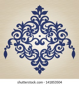 Vector ornate ornament in Victorian style. Element for design. It can be used for decorating of invitations, cards, decoration for bags and clothes, at tattoo creation.