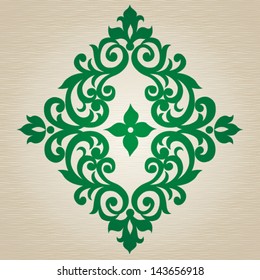 Vector ornate ornament in Victorian style. Element for design. It can be used for decorating of invitations, cards, decoration for bags and clothes, at tattoo creation.