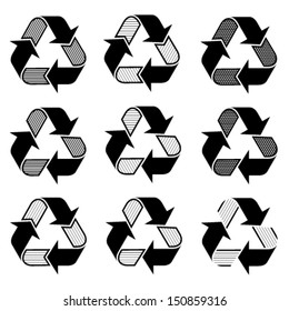 vector ornate recycle symbols