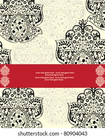 Vector Ornate Red and Black Frame