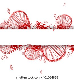 vector ornate red line petal background