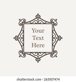 Vector ornate richly decorated vintage frame in Victorian style