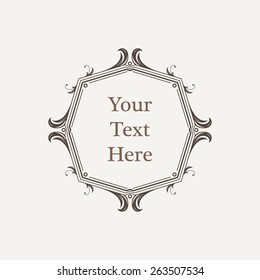 Vector ornate richly decorated vintage frame in Victorian style