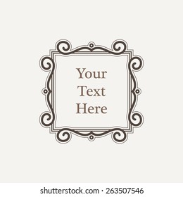 Vector ornate richly decorated vintage frame in Victorian style
