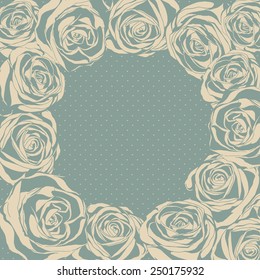 Vector ornate rose background. Easy to edit. Perfect for invitations or announcements.