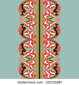 Vector ornate seamless border in Eastern style. Outline element for design. Pastel vintage pattern for invitations, birthday and greeting cards, certificate. Traditional outline decor.