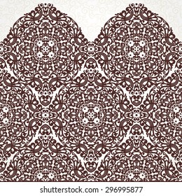 Vector ornate seamless horizontal border in Eastern style. Contrast element for design. Ornamental vintage pattern for wedding invitations, birthday and greeting cards. Traditional black decor.
