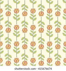 Vector Ornate seamless pattern with the stylized flowers. Seamless pattern can be used for wallpaper, pattern fills, web page background, surface textures.