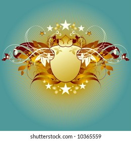 Vector ornate shield background