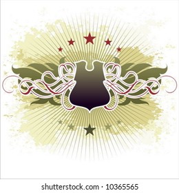 Vector ornate shield background