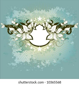 Vector ornate shield background