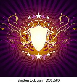 Vector ornate shield background