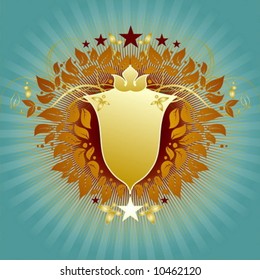 Vector ornate shield background