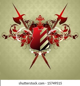 Vector ornate shield background