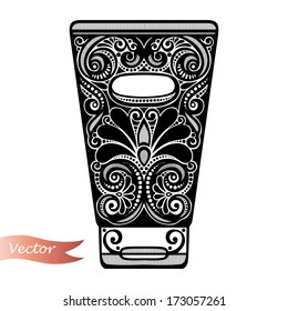 Vector Ornate Tube of Face Cream Isolated