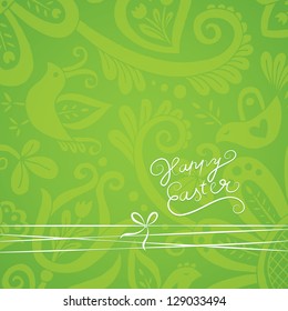 Vector ornate wallpaper with discreet floral ornaments. Vector ornamental theme. Greeting card or invitation. Decorative motive with flowers and birds.