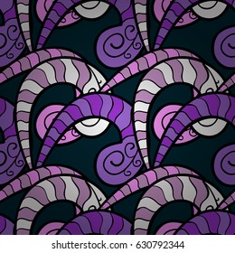 Vector ornate zentangle texture, endless pattern with abstract flowers. Seamless pattern can be used for wallpaper, web page background, surface textures. Seamless pattern with flowers.