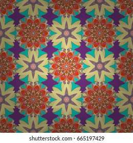 Vector ornate zentangle texture, endless pattern with abstract flowers. Seamless pattern can be used for wallpaper, web page background, surface textures. Seamless pattern with flowers.